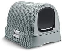 Curver petlife Katzentoilette mit Deckel, Katzenklo inklusive Schaufel, moderne