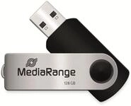 MediaRange USB 2.0 Speicherstick 128GB - Mini USB Flash-Laufwerk mit sicherem