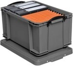 Really Useful Box Silber 48,0 l Gro&szlig; Box Lagerbox Mit R&auml;dern
