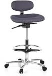 hjh OFFICE 608320 Arbeitsstuhl hoch Work MF Stoff Grau Stehhilfe B&uuml;ro Drehhocker mit