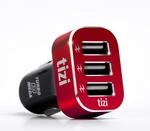 tizi Turbolader 3X MEGA (7,2A, Monza Rot Edition), 3-Fach USB-Auto-Ladeger&auml;t mit