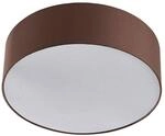 Lindby LED Textil Deckenleuchte rund 40 cm, Deckenlampe Stoff braun 3xE27 max. 60W