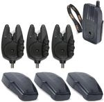 Fox Micron RX+ 3er Bissanzeiger Set - 3 Funkbissanzeiger + 1 Receiver zum Angeln,
