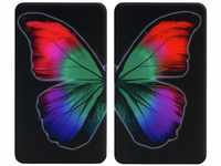 WENKO Herdabdeckplatte Universal Butterfly by Night 2er Set, für Glaskeramik-,