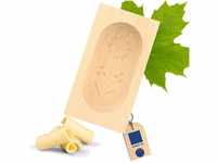 HOFMEISTER® Butterform Holz, für 125 g Butter, 14 cm, Motiv Margarite,