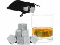 Relaxdays Whisky Steine grau im 9er Set, Eiswürfel wiederverwendbar, Kühlsteine