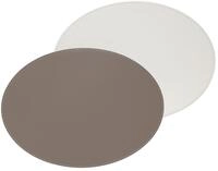 Duo - Platzset oval, Taupe/Wei&szlig;