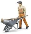 bruder 62130 - bworld Figurenset Kommunalarbeiter | Mit Besen, Schaufel, Schubkarre,