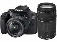 Canon EOS 2000D Spiegelreflexkamera (24,1 MP, DIGIC 4+, 7,5 (3,0 Zoll) LCD, Full-HD,