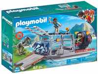 PLAYMOBIL Dinos 9433 Propellerboot mit Dinokäfig, Schwimmfähig, Ab 4 Jahren