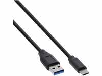 InLine 35711 USB 3.2 Kabel, Typ C Stecker auf A Stecker, 1m schwarz