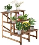 Outsunny 3-Etagen Pflanzenst&auml;nder, klappbarer 78 cm hoch Blumenst&auml;nder f&uuml;r Innen