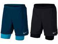 Nike Herren Flex Stride 2-in-1 Shorts, schwarz (Black/Reflective Silver), 2XL