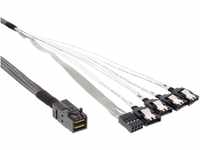InLine 27630A Mini SAS HD Kabel, SFF-8643 zu 4x SATA + Sideband, 0,5m