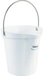 Vikan 56885 Durable Polypropylene Hygiene Bucket/Pail, Stainless Steel Handle, 6