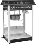 Royal Catering Popcornmaschine Retro-Design Schwarz 1500 W 5 kg/h beleuchteter