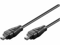 Wentronic FireWire+ Kabel (4-polig Stecker auf 4-polig Stecker) 1,8m schwarz