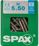 SPAX Frankreich &ndash; Schrauben Univ tftx A2 5 x 50 BTE 50