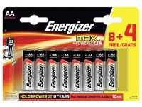 Energizer 11301206 - Batterien Alkaline Max+PowerSeal LR6 / AA, 8 + 4 Stück,