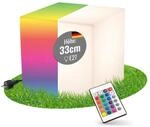 8 seasons design LED W&uuml;rfel 33 cm, Shining Cube (Wei&szlig;) E27-Fassung, RGB