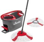 Vileda Turbo Wischmopp Komplett Set mit extra 2in1 Moppkopf, Bodenwischer mit