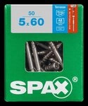 SPAX Terrassenschraube, 5 x 60 mm, 50 St&uuml;ck, Fixiergewinde, Zylinderkopf,...