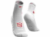 Compressport Herren Racing Sock High White T1 Kompressions Laufsocke, Weiß, 1
