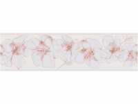 Livingwalls Bordüre Jette Joop Borte mit Blumen floral 5,00 m x 0,17 m rosa weiß