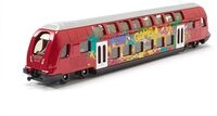 Siku 1791, Doppelstock-Zug, 1:87, Metall/Kunststoff, Rot, Graffiti-Optik, Kompatibel