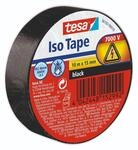 tesa Iso Tape - selbstklebendes Isolierband - Schwarz - 10 m x 15 mm | Reparieren und