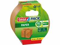 tesapack Paper ecoLogo - Umweltgerechtes Paketband aus Papier, 60 % biobasiertes