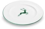 GMUNDNER KERAMIK Speiseteller Gourmet Durchmesser : 27 cm gr&uuml;ner Hirsch Geschirr,
