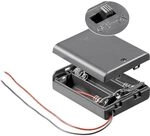 Goobay 12445 AA-Batteriehalter f&uuml;r 3x Mignon Batterien / Batteriehalterung mit...