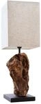 invicta INTERIOR Design Treibholz Lampe HYPNOTIC beige Leinenschirm Tischlampe in