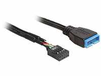 USB3.0 Kabel Delock Pinheader 19pin -> 8pin St/Bu 0.45m schwarz