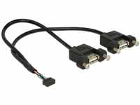 DeLock Kabel USB 2.0 Pfostenbuchse 2,00 mm 10 Pin > 2 x USB 2.0 Typ-A Buchse zum
