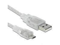 Delock Kabel USB 2.0 Typ-A Stecker > USB 2.0 Micro-B Stecker 1,5 m transparent