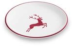 GMUNDNER KERAMIK Dessertteller, Durchmesser: 20 cm, Bordeauxroter Hirsch,