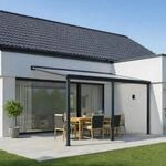 Terrassendach Aluminium transparentes Dach | Terrassen&uuml;berdachung Veranda grau 435 x