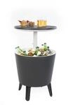 Keter Cool Bar, grau/wei&szlig;, Cocktailtisch, Beistelltisch inklusive K&uuml;hlbox-Funktion,