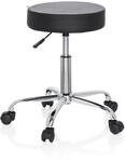 hjh OFFICE 729410 B&uuml;rohocker Operator II Kunstleder Schwarz Hocker h&ouml;henverstellbar