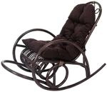 Mendler Schaukelstuhl HWC-C40, Schwingsessel Rattansessel, braun - Auflage braun