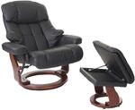 Robas Lund Relaxsessel Calgary XXL mit Hocker, bis 180 kg belastbar, Echtleder
