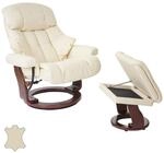 Robas Lund Relaxsessel Calgary XXL mit Hocker, bis 180 kg belastbar, Echtleder...