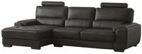 Vente-unique Ecksofa Leder - Ecke Links - Schwarz - Metropolitan II