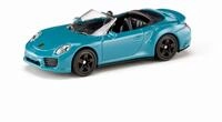 Siku 1523, Porsche 911 Turbo S Cabrio, Metall/Kunststoff, Blau, Spielzeugauto...