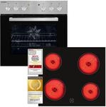 Exquisit EHE 156-2.1 U-Set Einbauherd | 59 L Backofenvolumen | EEK A | Edelstahl