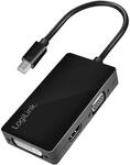 LogiLink CV0110 4K Mini DisplayPort auf DVI/HDMI/VGA Adapter Schwarz