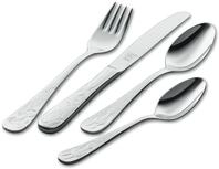 ZWILLING Grimm`s M&auml;rchen Kinderbesteck-Set, 4-teilig, mit eingepr&auml;gten Motiven,