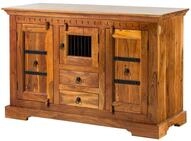 MASSIVMOEBEL24.DE | Oxford Kommode Akazie 130x50x85, Farbe:Hellbraun lackiert,